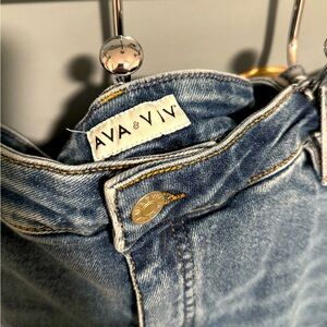 High-Rise Straight Leg Jeans from Ava & Viv | Medium Indigo | Size 20